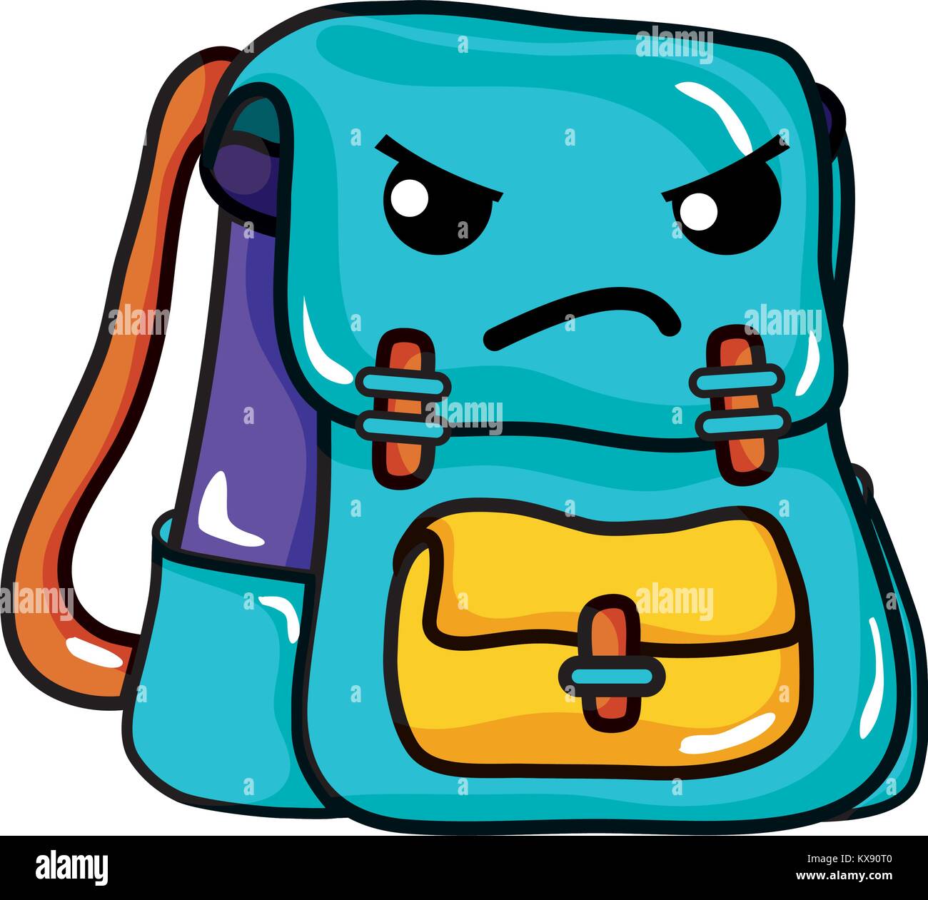 angry and cute bag object kawaii Stock Vector Image & Art Alamy