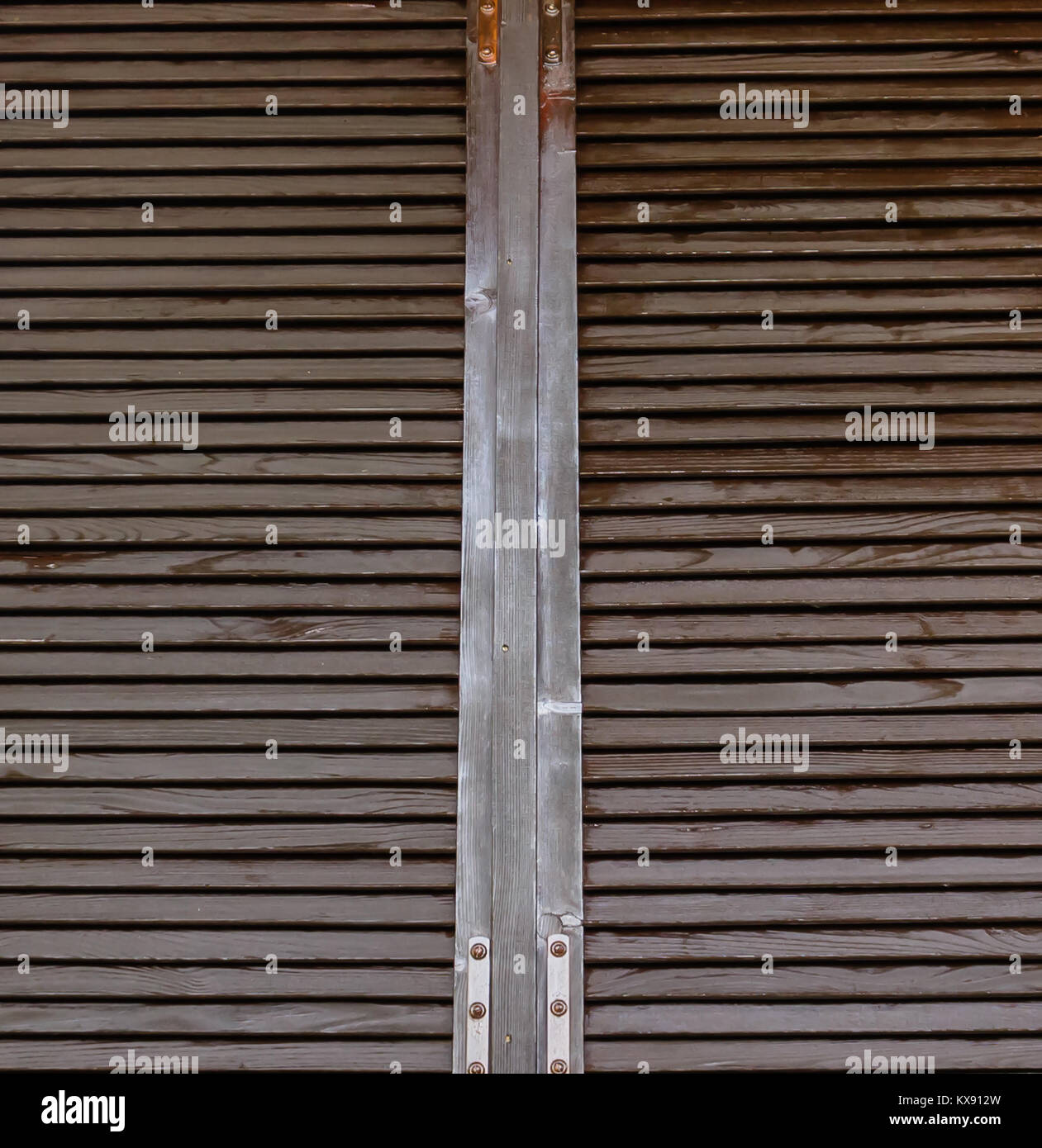 Rustic brown wooden window shutter.It can be used for background Stock ...