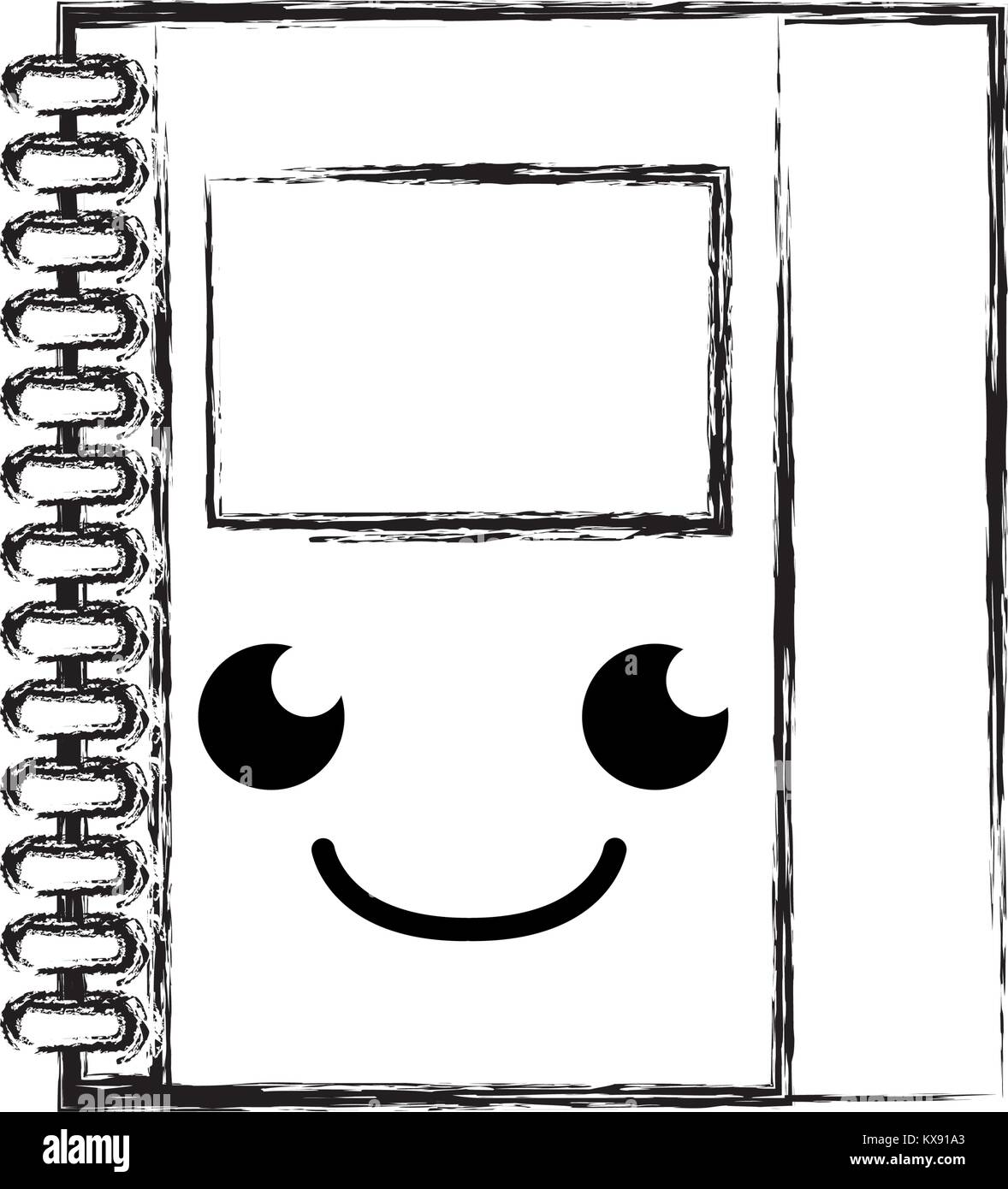 figure smile and cute notebook object kawaii Stock Vector Image & Art