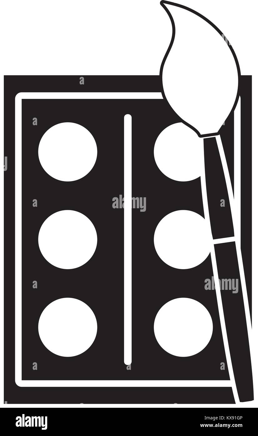 contour watercolor paint brush object education Stock Vector Image ...