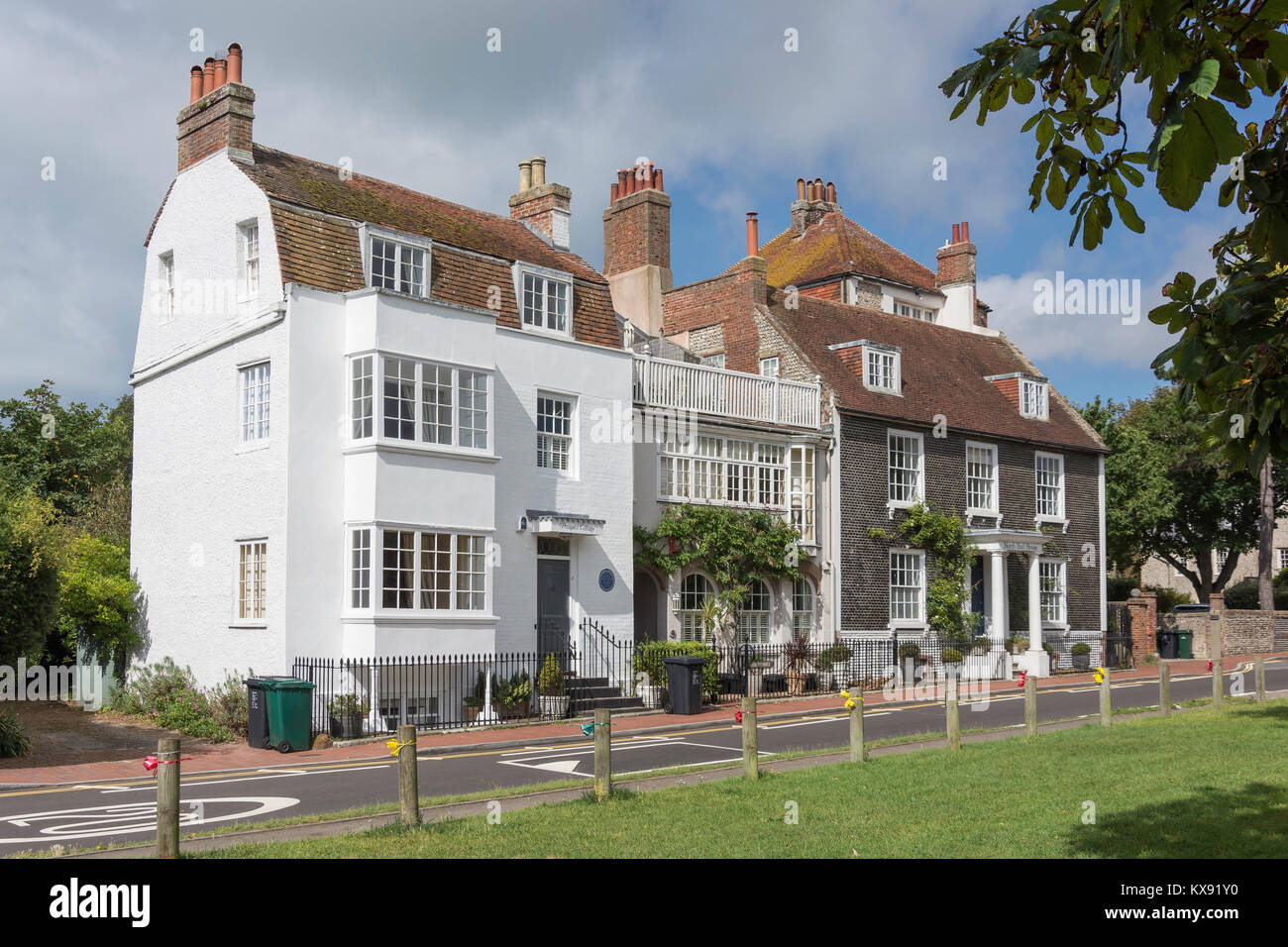 Period houses on The Green, Rottingdean, East Sussex, England, United Kingdom Stock Photo