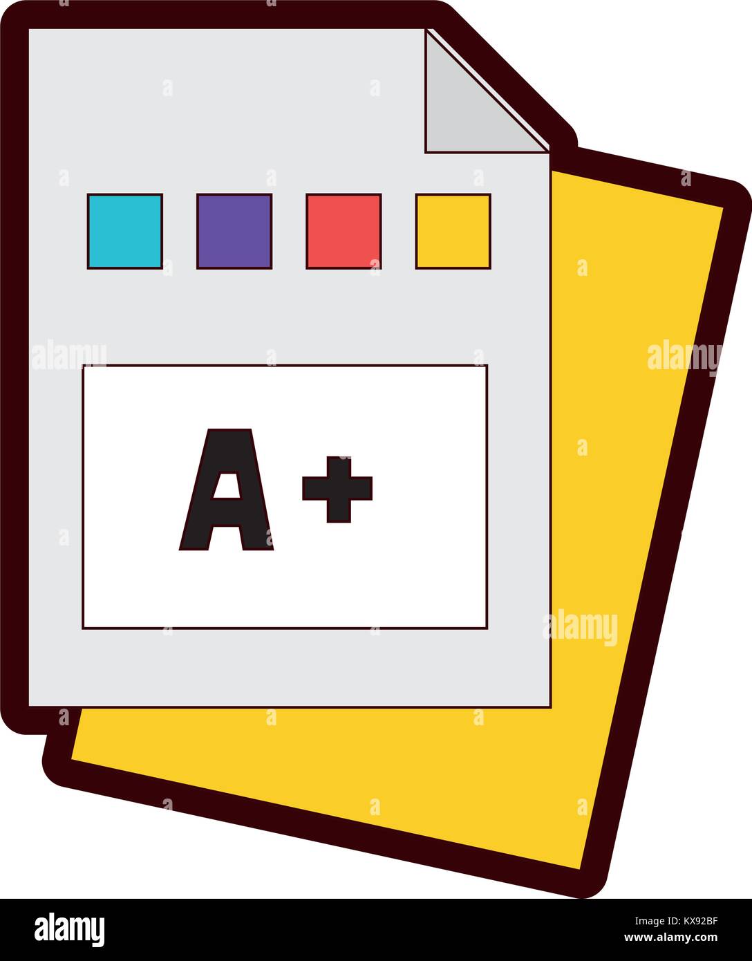 full color education qualification school certificate college Stock