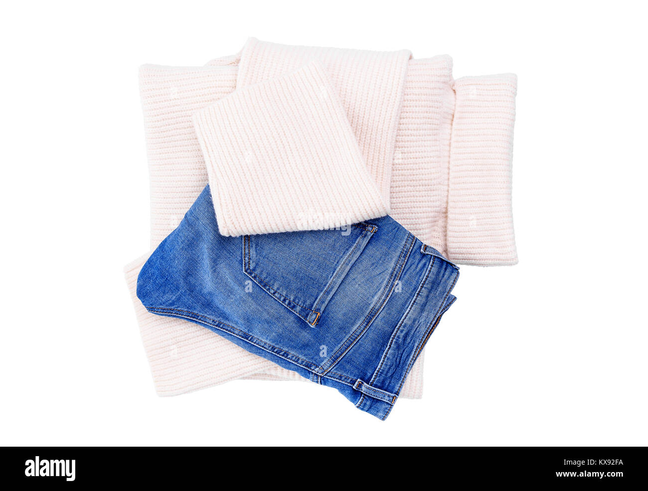 Flat lay warm clothing Cut Out Stock Images & Pictures - Alamy