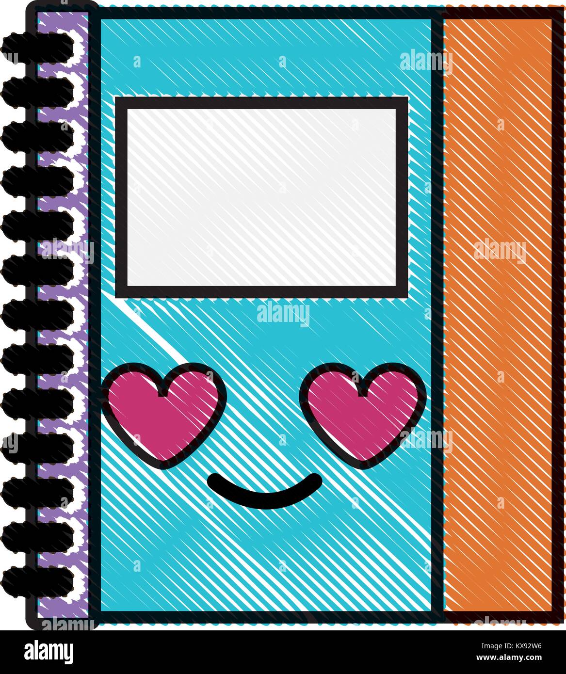 grated cute and in love notebook object kawaii Stock Vector Image & Art ...