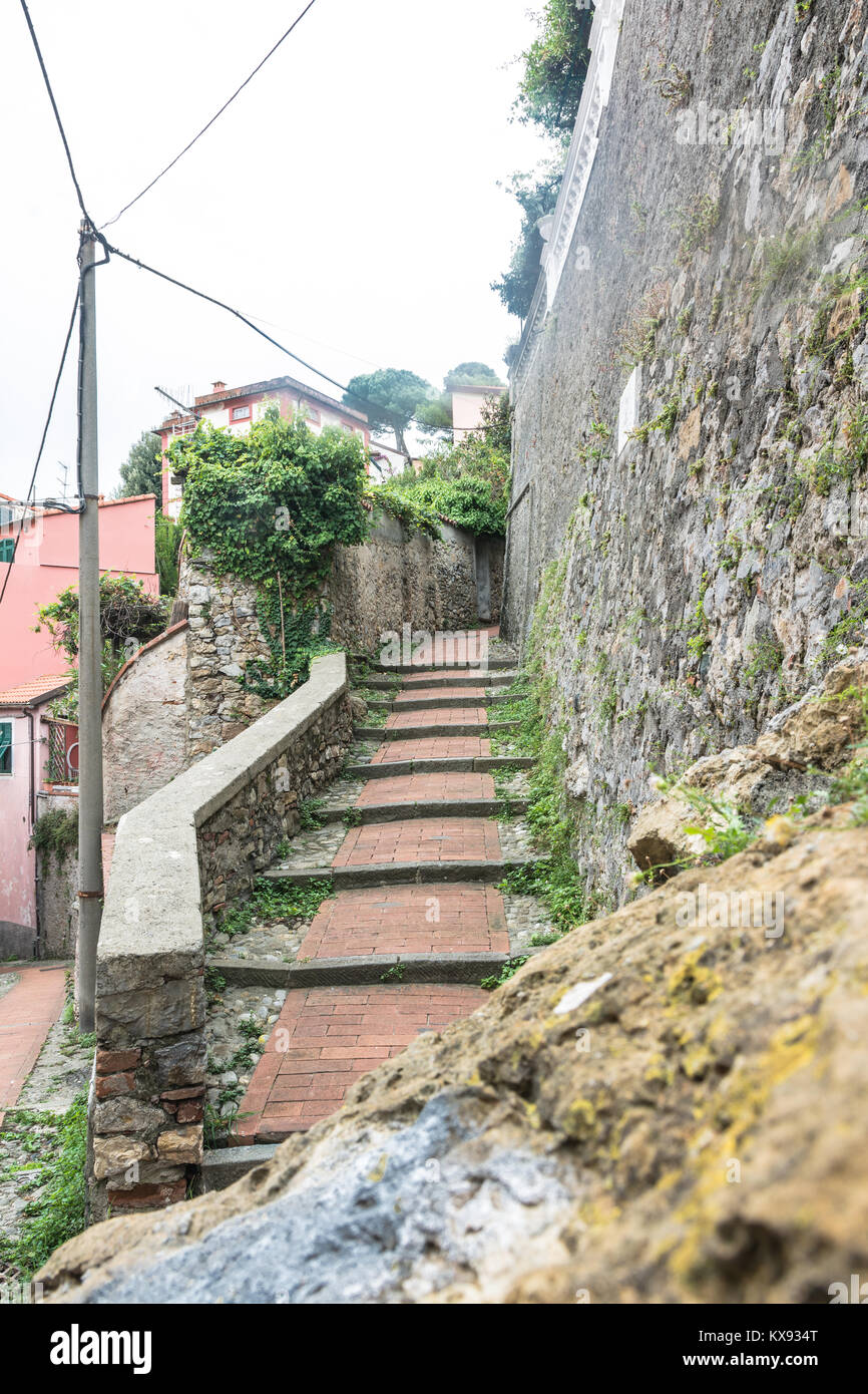 Lerici,Italy,Europe - September 15, 2017 : Alley in old town Lerici, Liguria Stock Photo