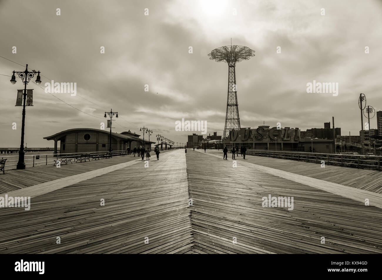 The beachwalk ok Coney Island, NY Stock Photo