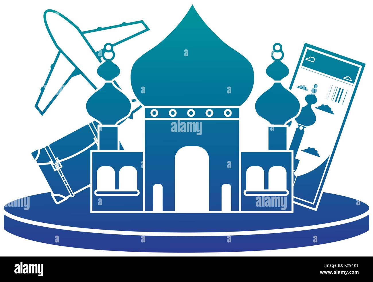 silhouette taj mahal of india and travel ticket Stock Vector Image & Art Alamy