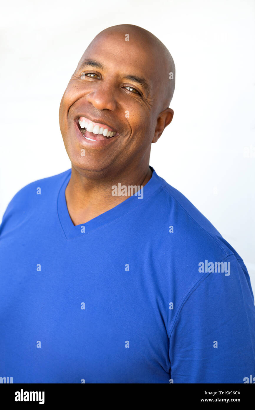 Mature African American man in deep thought. Stock Photo