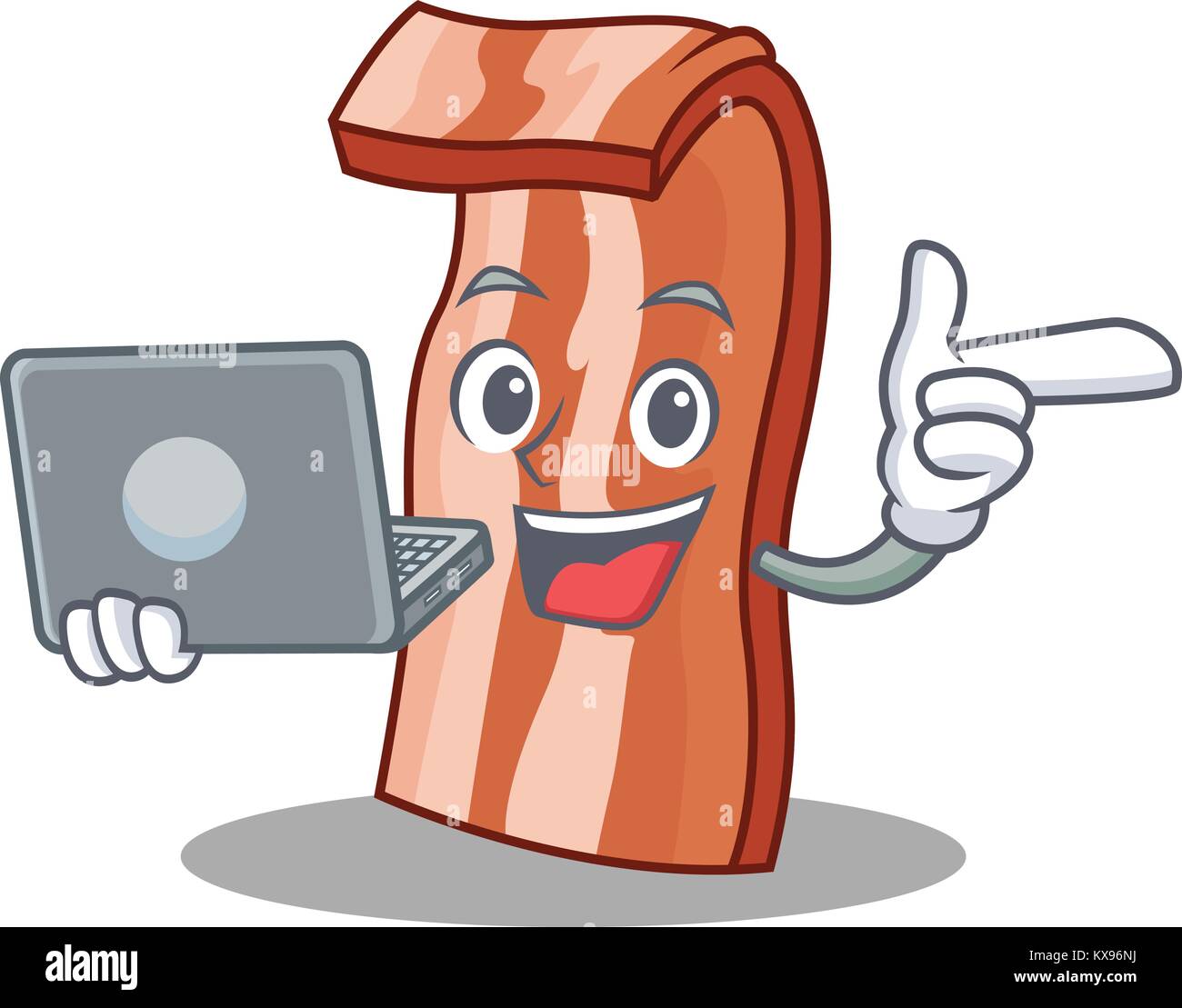 With laptop bacon character cartoon style Stock Vector Image & Art - Alamy