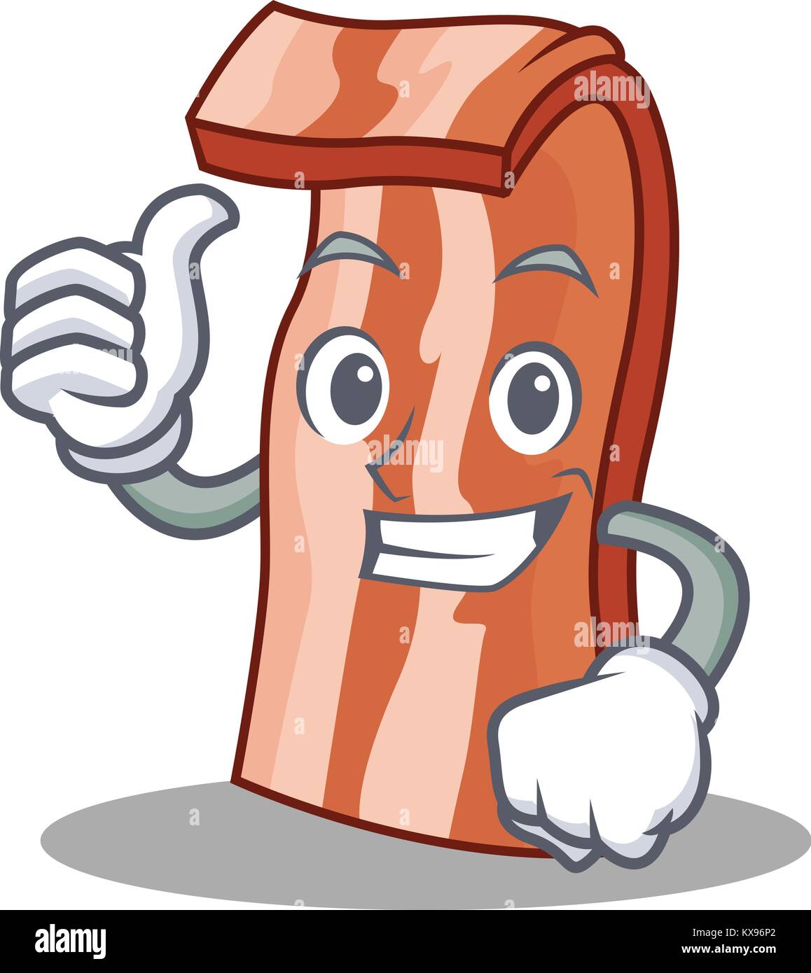Thumbs up bacon character cartoon style Stock Vector Image & Art Alamy