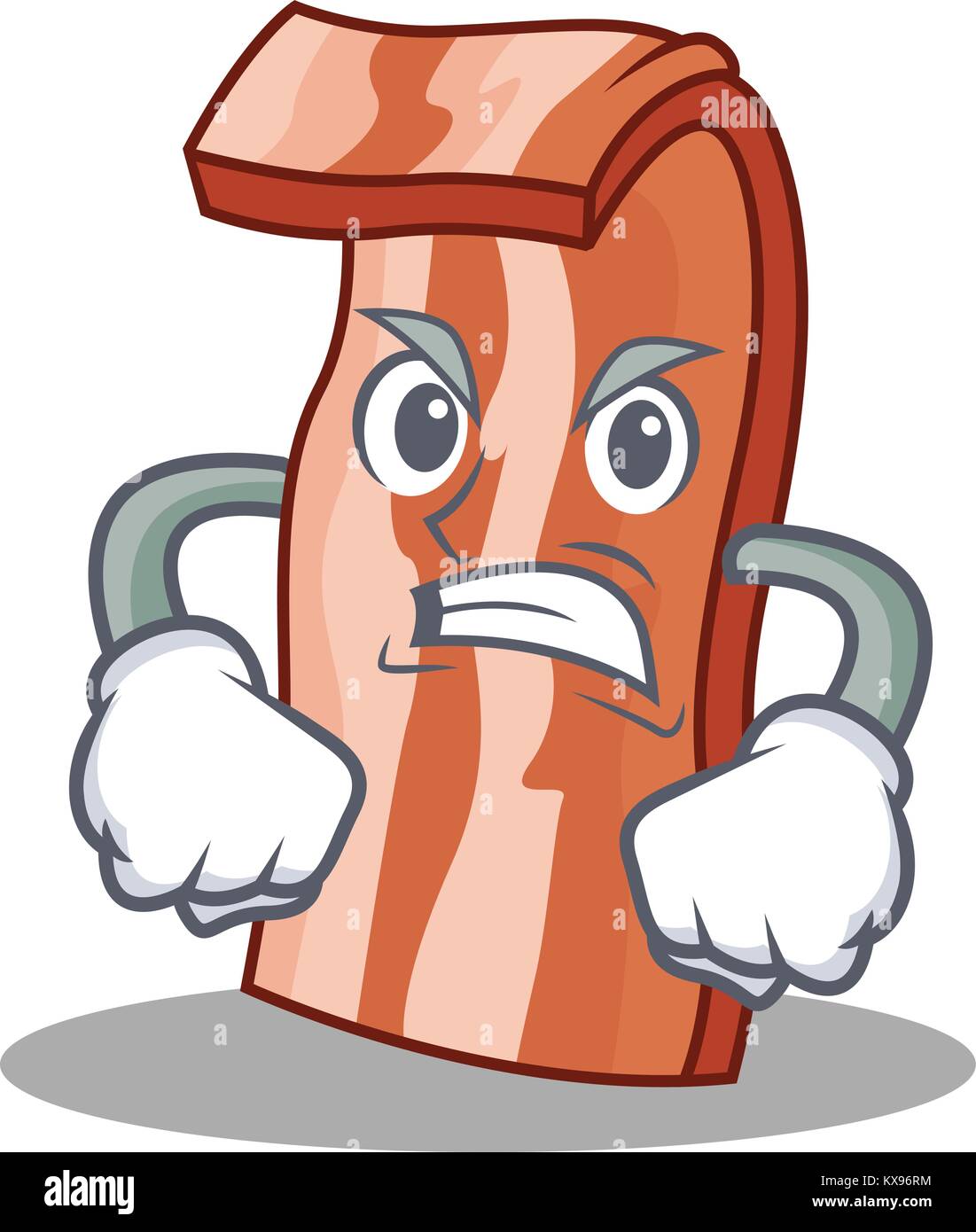 Angry bacon mascot cartoon style Stock Vector
