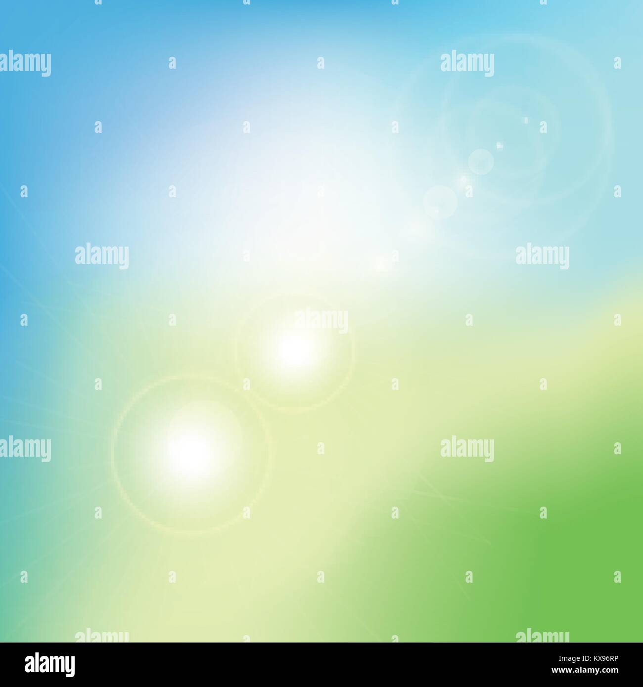 Abstract green blurred gradient background with flare. Nature backdrop ...