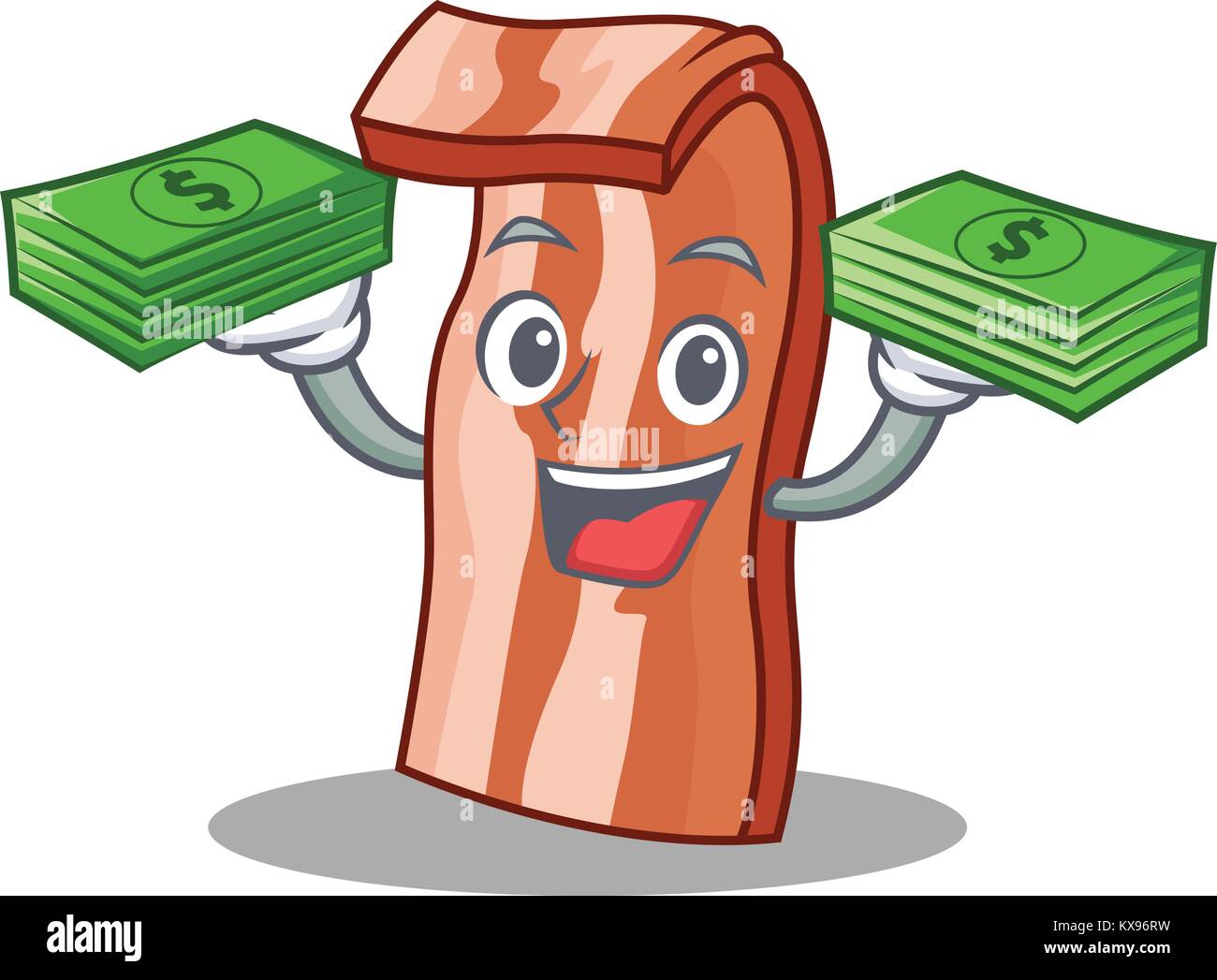 With money bacon mascot cartoon style Stock Vector Image & Art Alamy