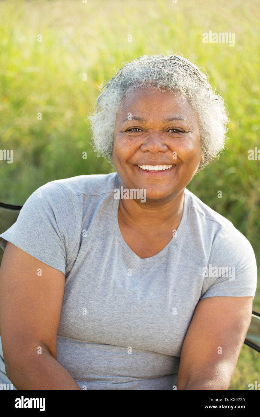 Mature African American woman. Stock Photo