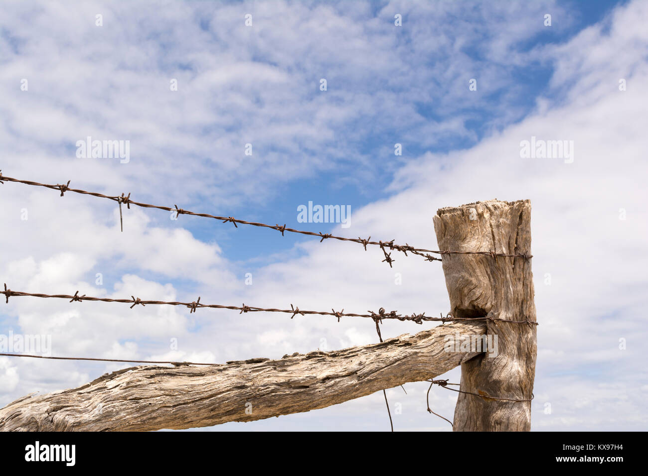 Old fence posts barbed wire hires stock photography and images Alamy