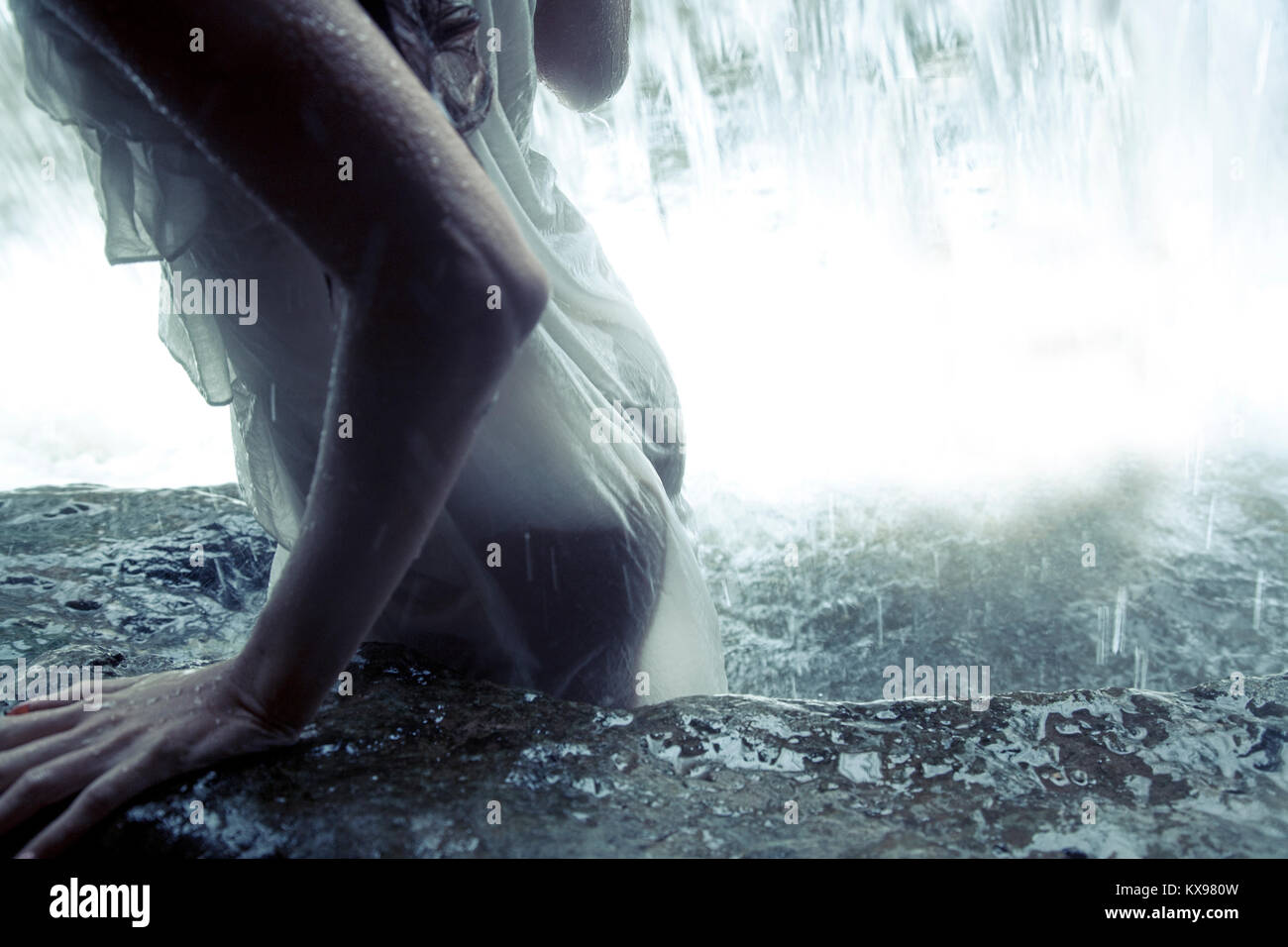 Girl under waterfall hires stock photography and images Alamy