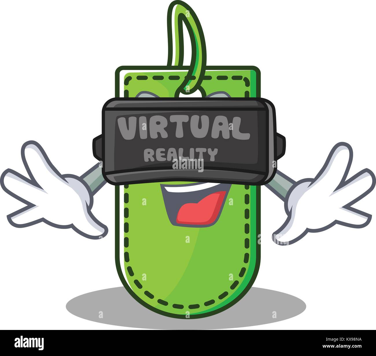 With virtual reality price tag mascot cartoon Stock Vector Image & Art