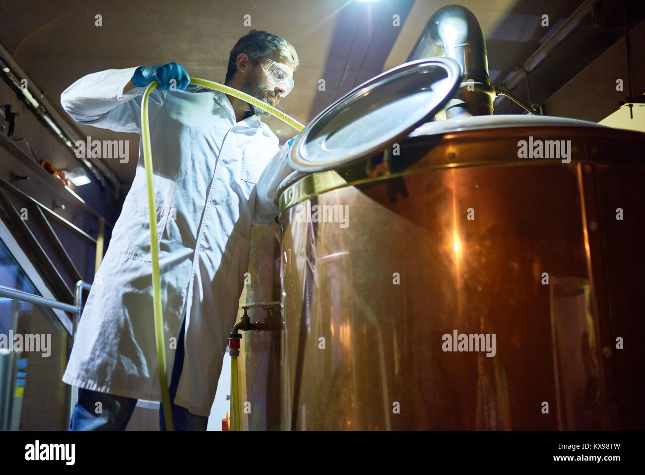 Washing Tank After Beer Fermentation Stock Photo Alamy