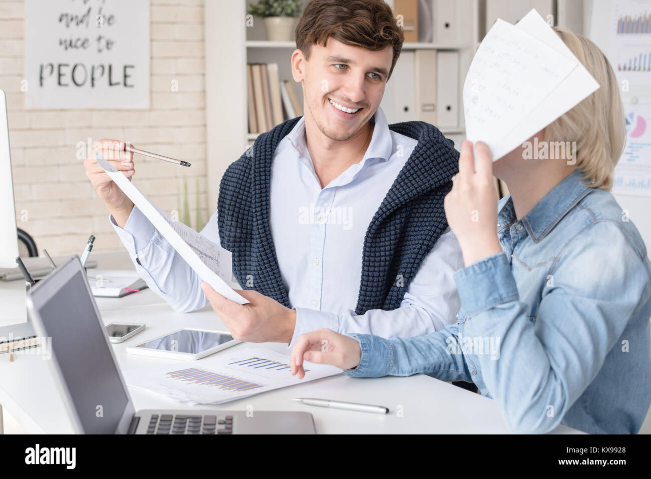 Young People Enjoying Work Stock Photo - Alamy
