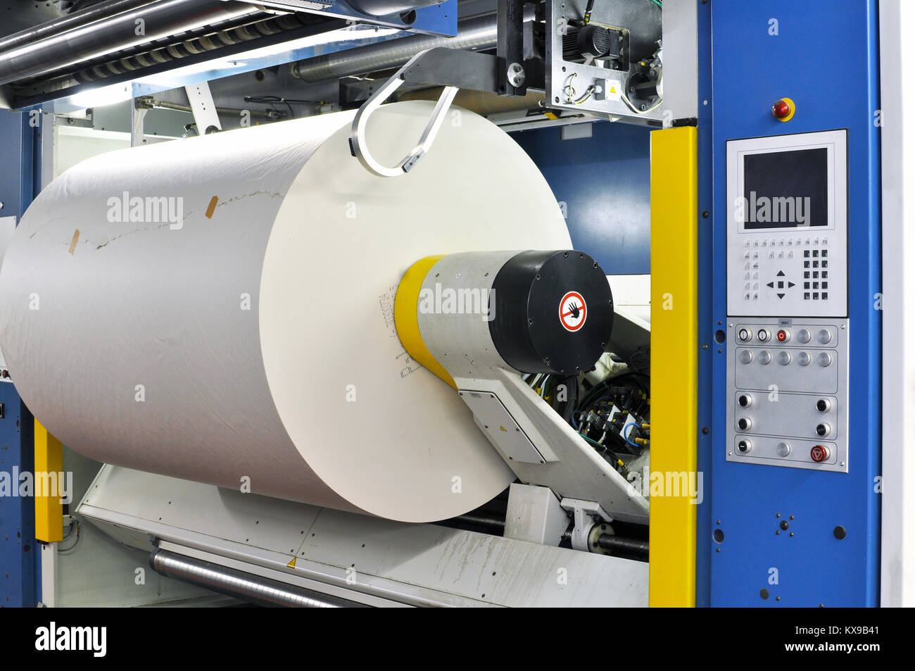 Paper rolls in a printing machine of a large print shop Stock Photo Alamy