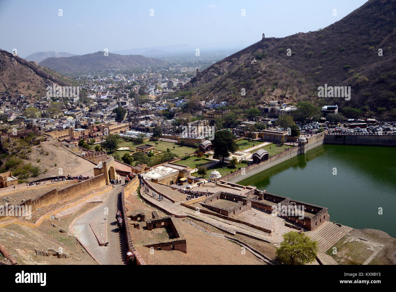 Aerial view amber fort jaipur hi-res stock photography and images - Alamy