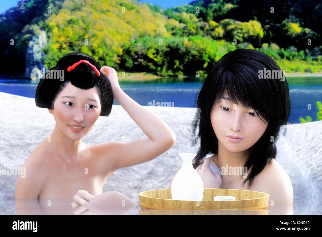 Japanese onsen women hi-res stock photography and images - Alamy