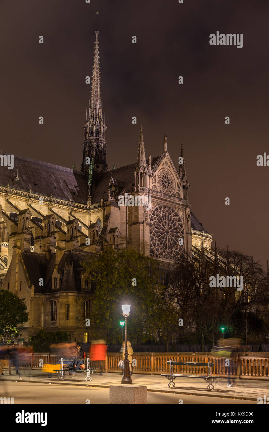 Notre Dame de Paris at night Stock Photo - Alamy