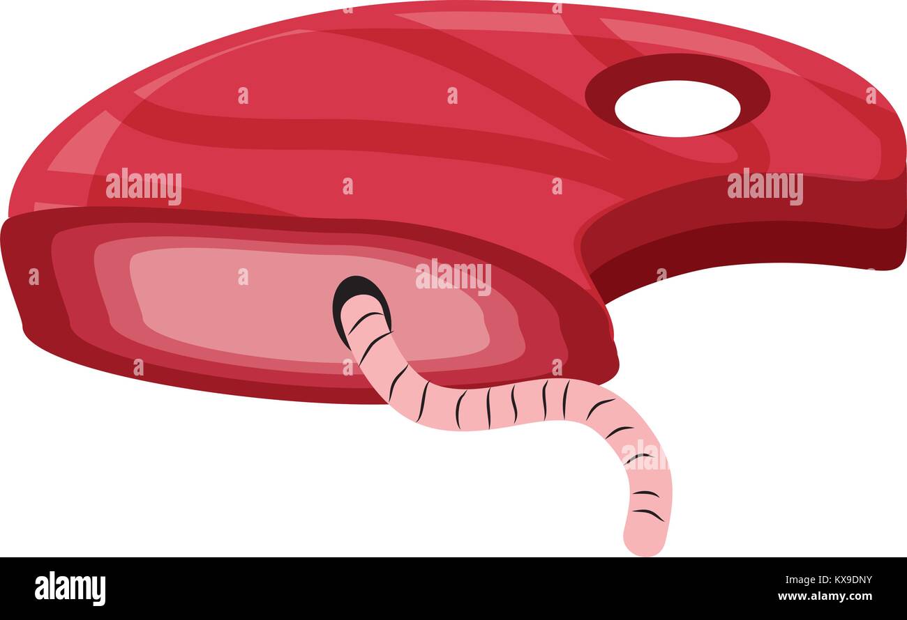meat with worm icon Stock Vector Image & Art - Alamy