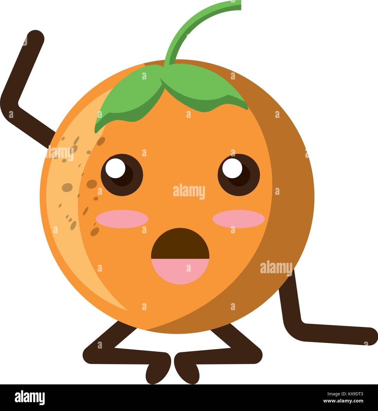 kawaii orange fruit icon Stock Vector Image & Art - Alamy