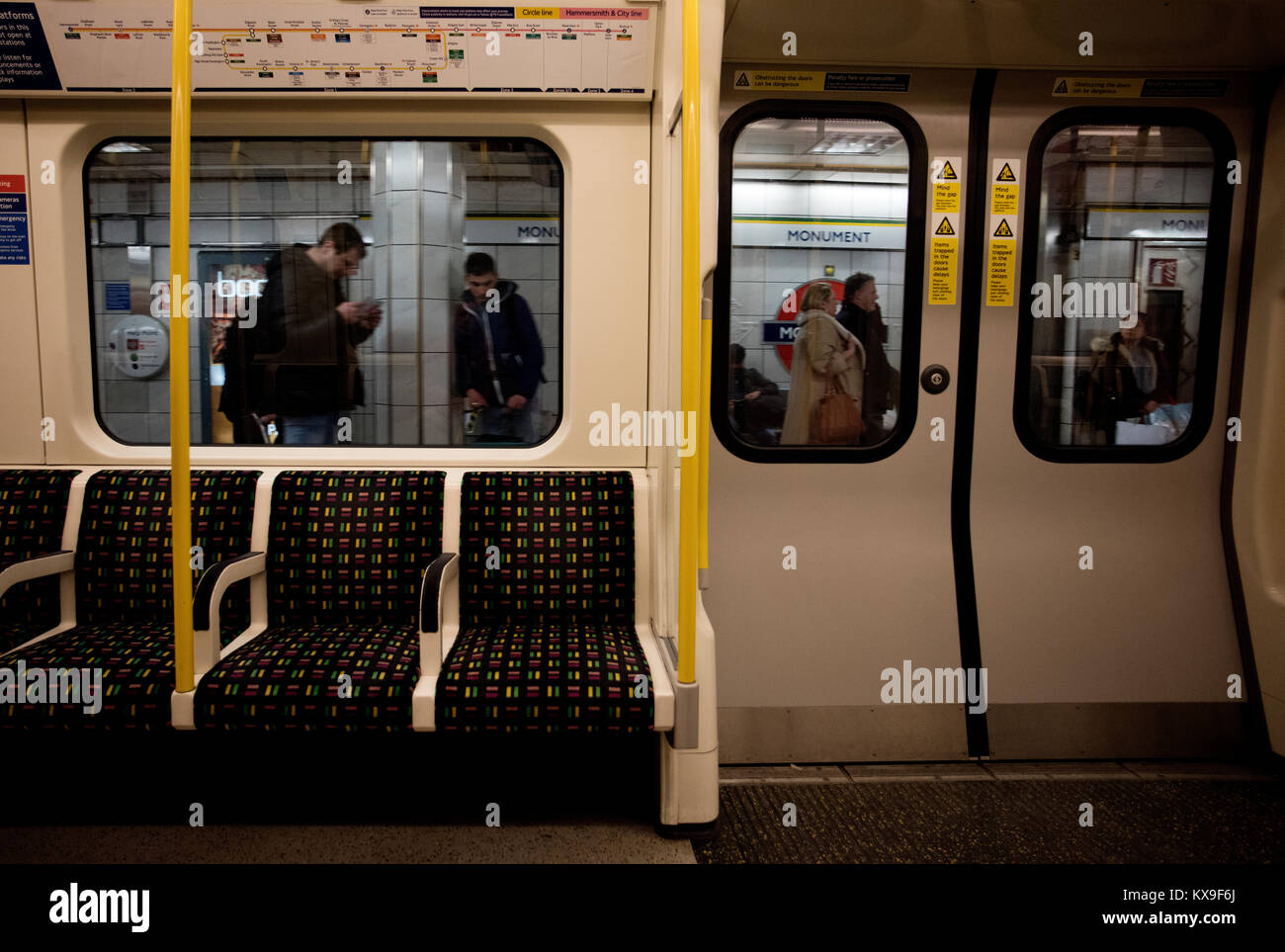 London tube underground travel. Dec 2017 Stock Photo