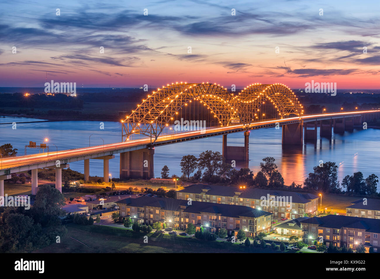 Memphis, Tennessee, USA at Hernando de Soto Bridge. Stock Photo