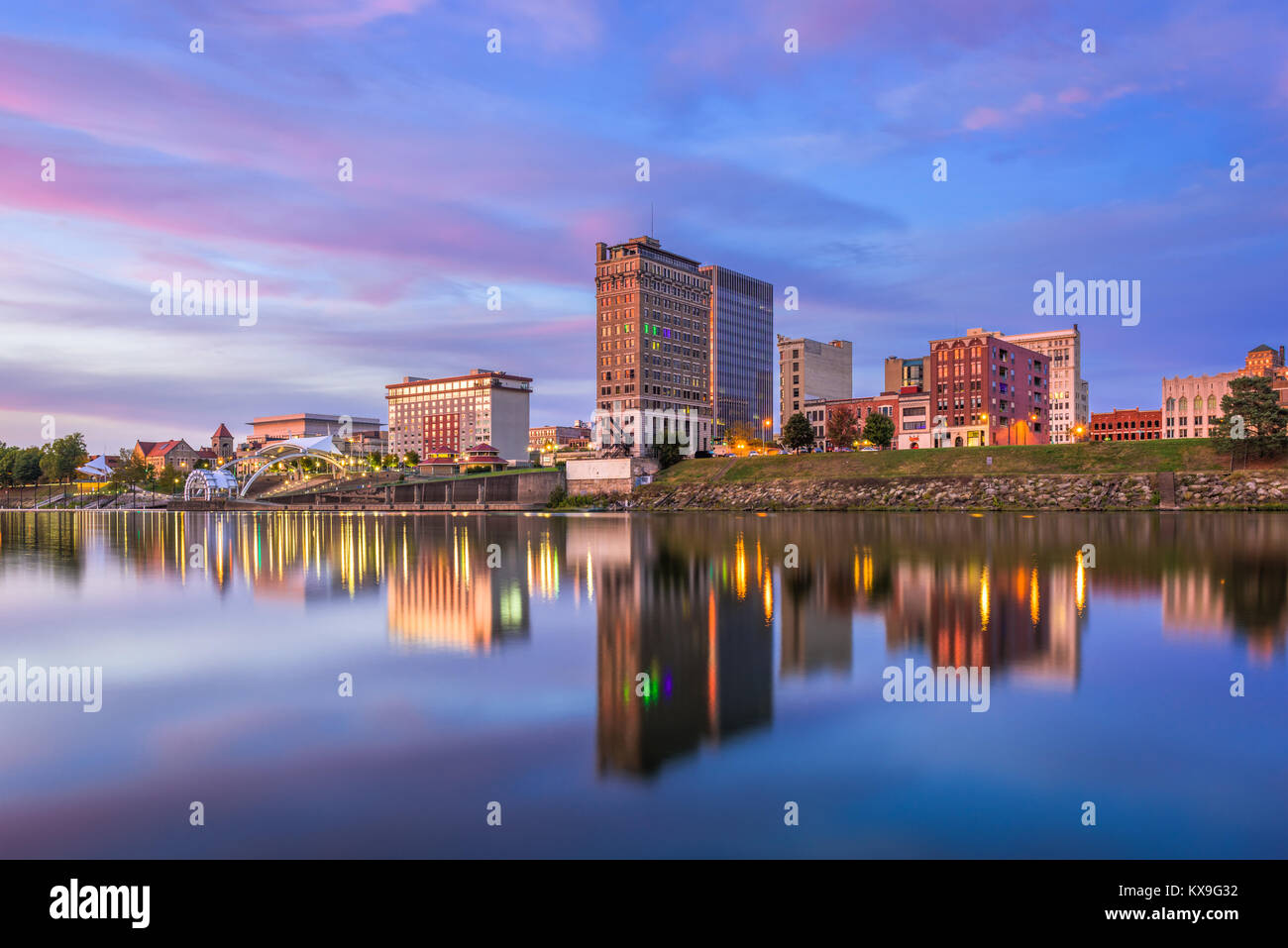 Charleston, West Virginia, USA skyline on the Kanawha River. Stock Photo