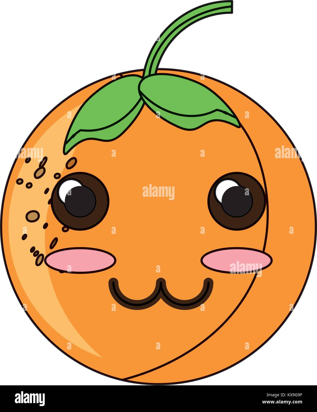 kawaii orange fruit icon Stock Vector Image & Art - Alamy