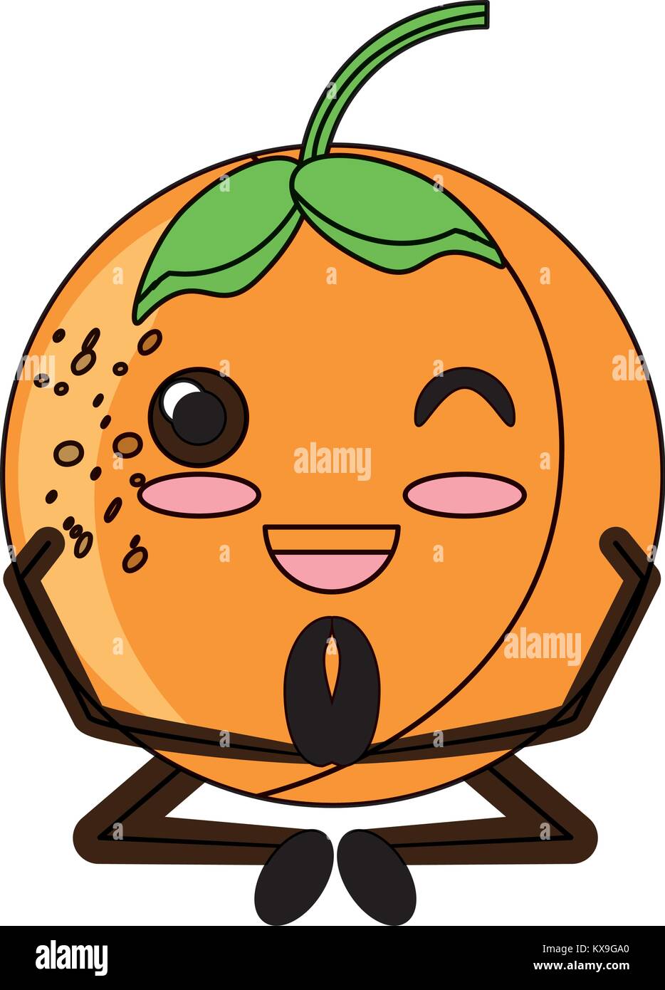 kawaii orange fruit icon Stock Vector Image & Art - Alamy