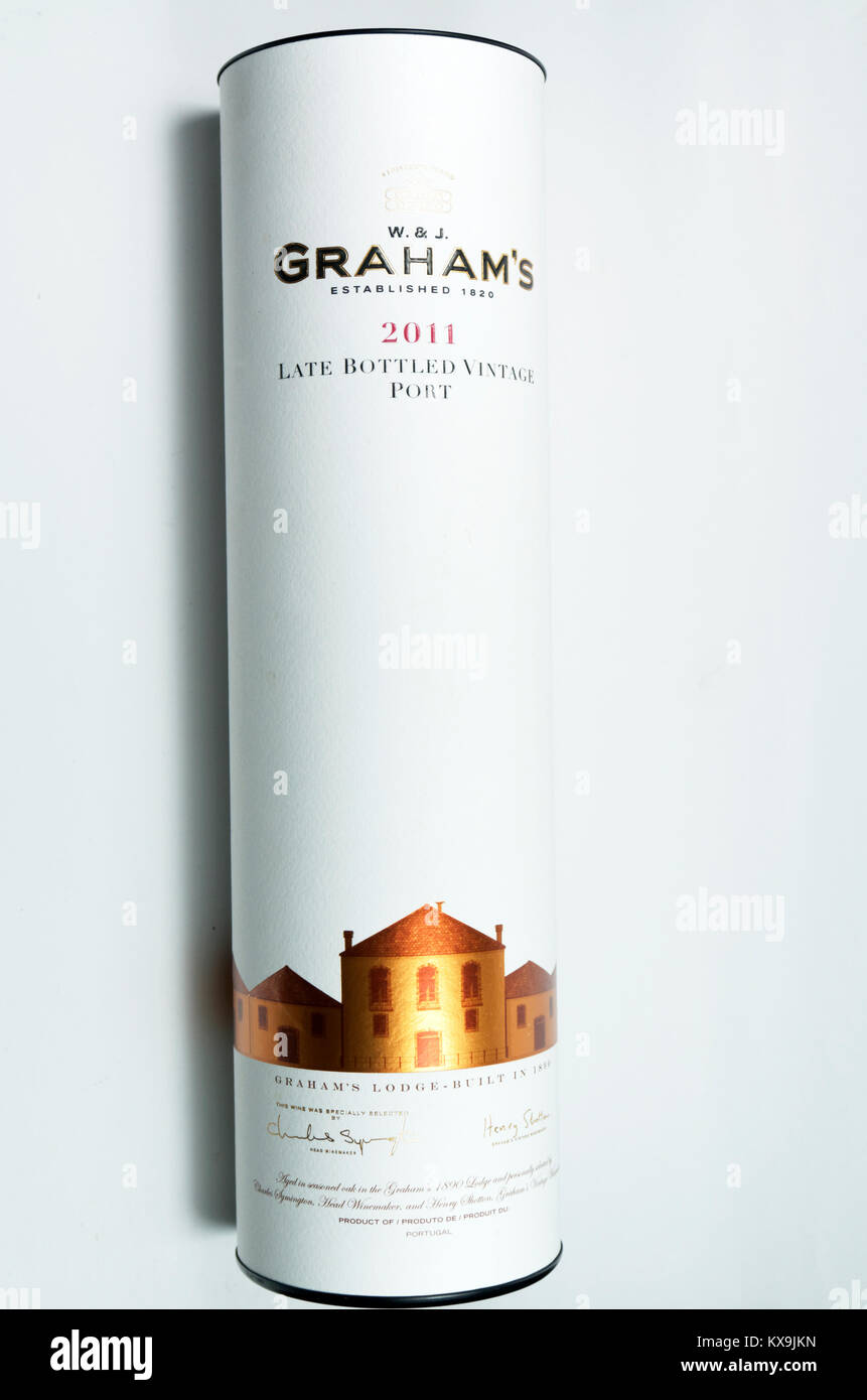 Bottle of Graham's Port. Stock Photo