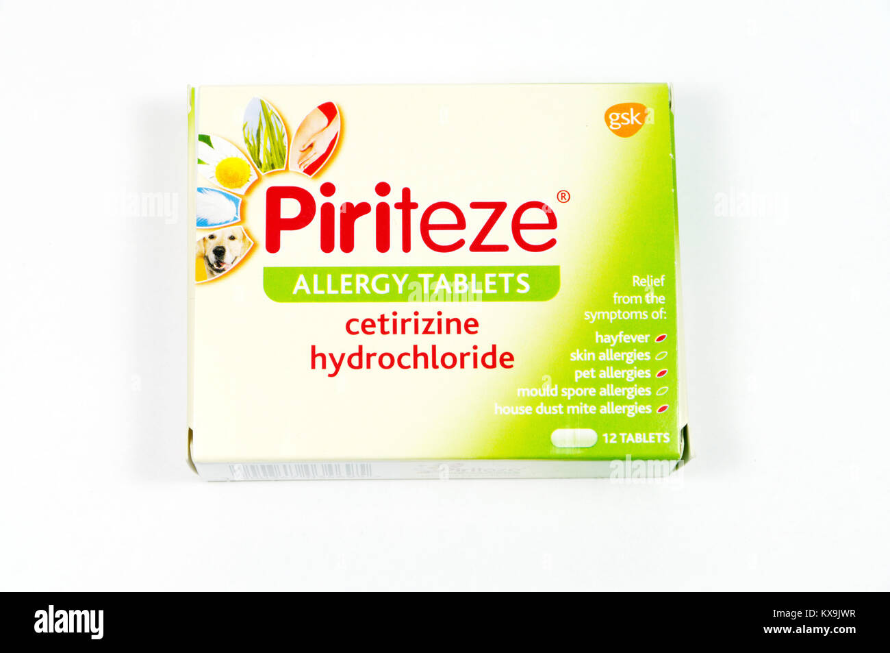 Piriteze Allergy Tablets. Stock Photo