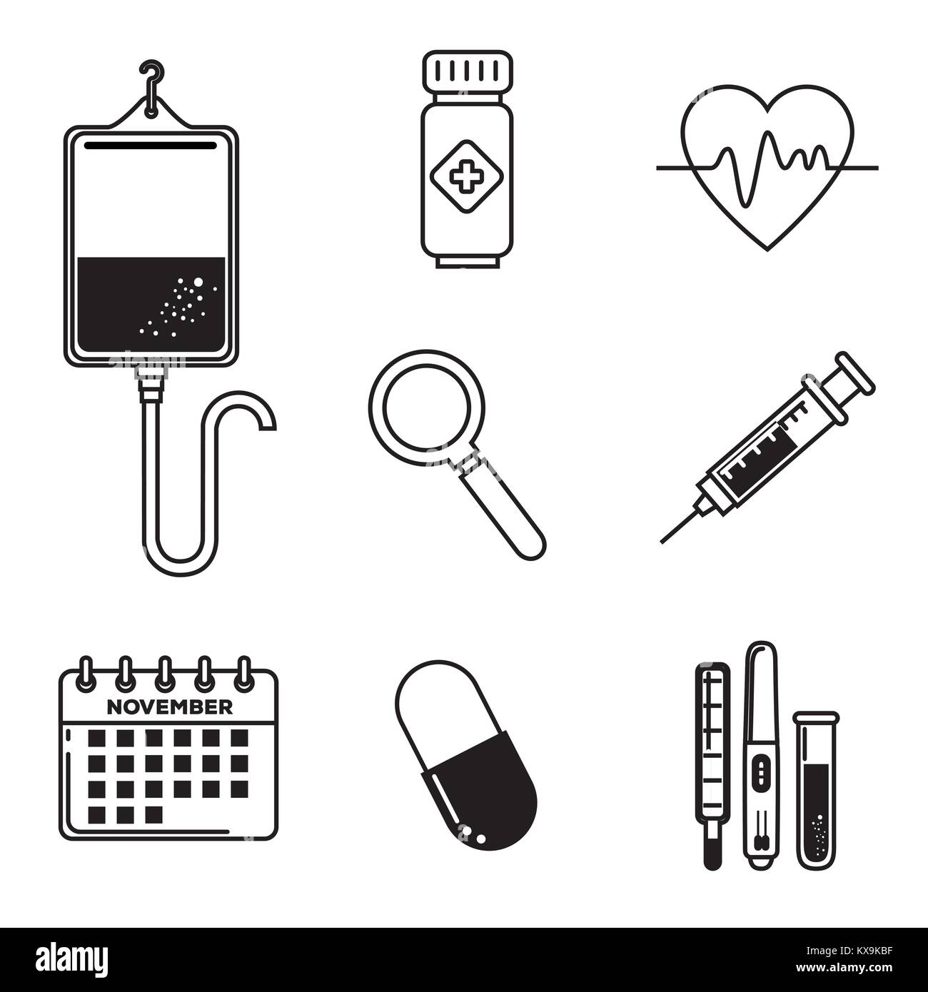 hospital and medical center icons Stock Vector Image & Art - Alamy