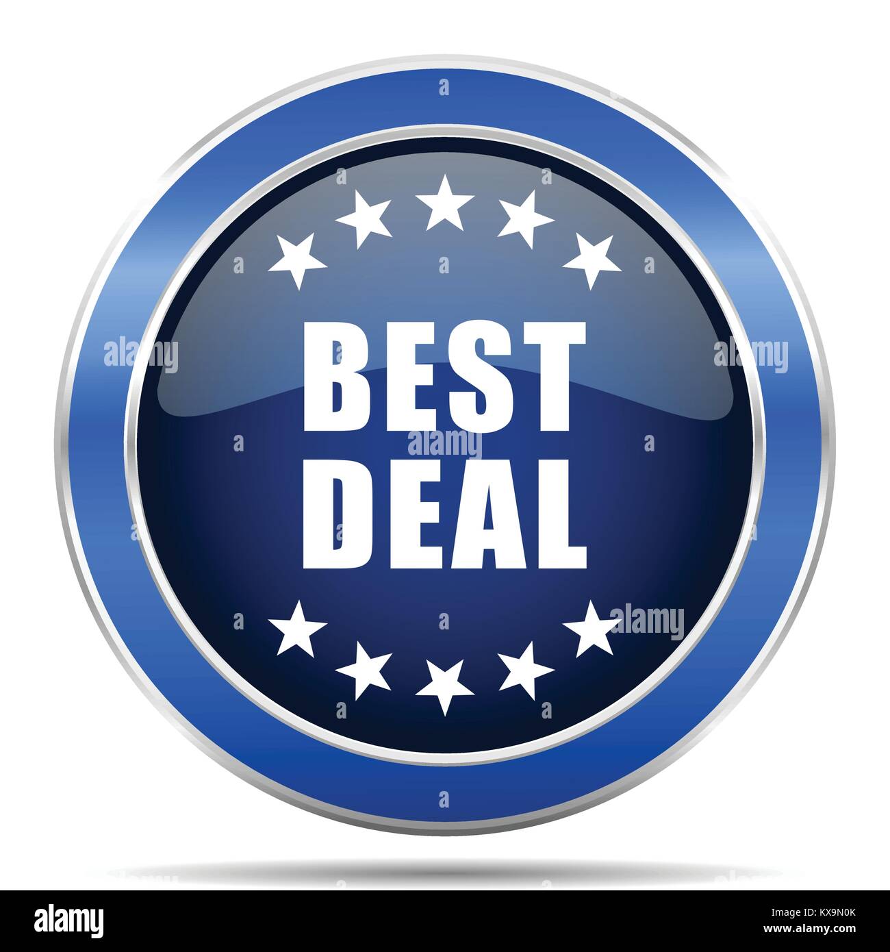 Best deal vector icon. Modern design blue silver metallic glossy web ...