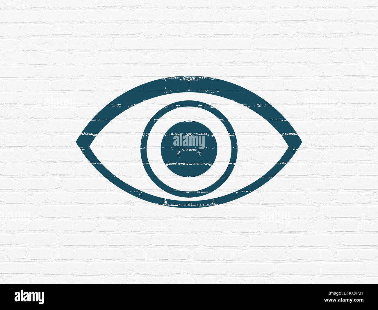 Protection concept Eye on wall background Stock Photo Alamy