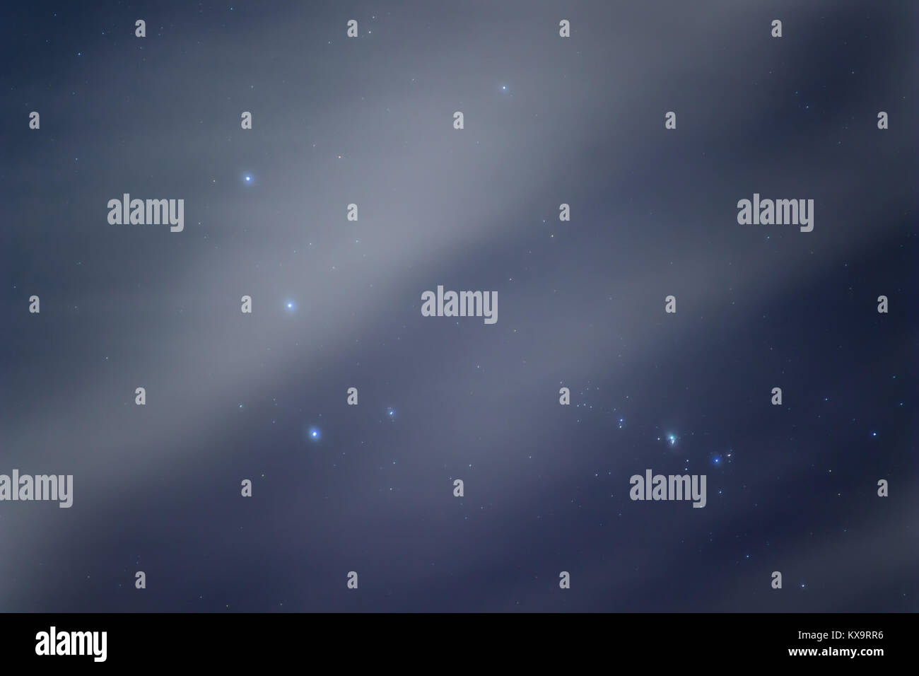 Orion Belt, Cloudy Night sky Background Stock Photo Alamy