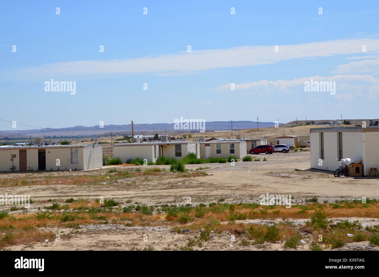 homes on the navajo indian reservation new mexico USA Stock Photo