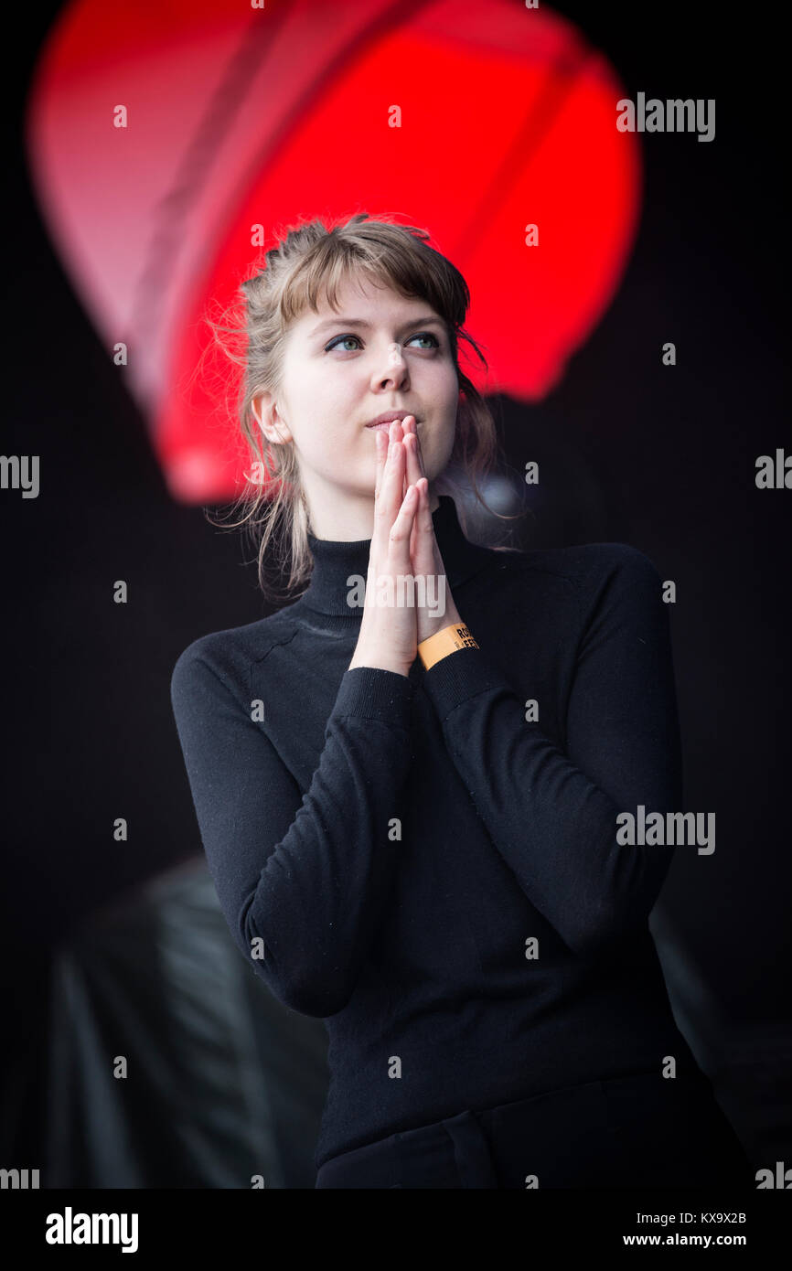 The Icelandic electronic music trio Samaris performs a live concert at