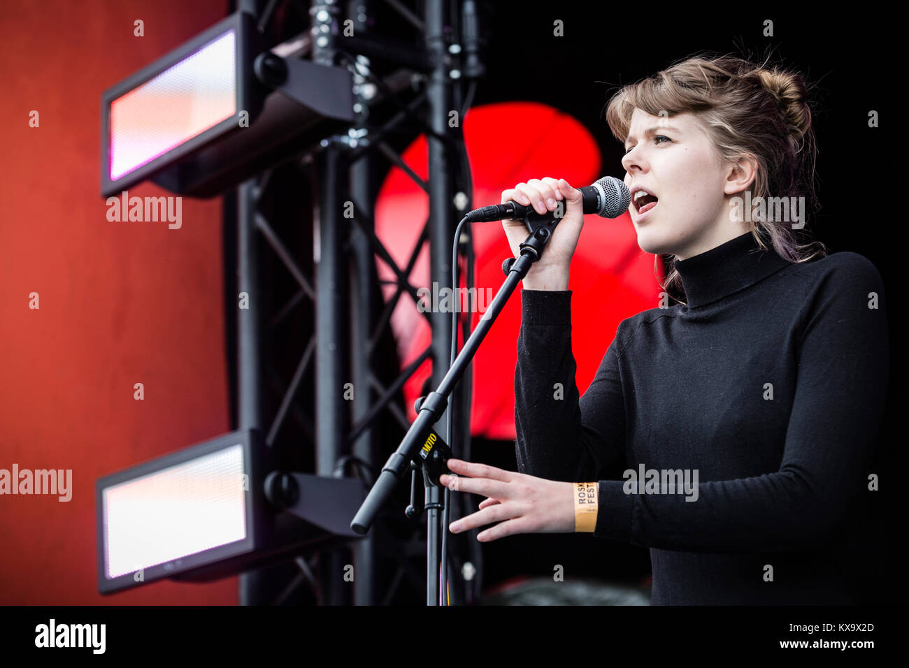 The Icelandic electronic music trio Samaris performs a live concert at