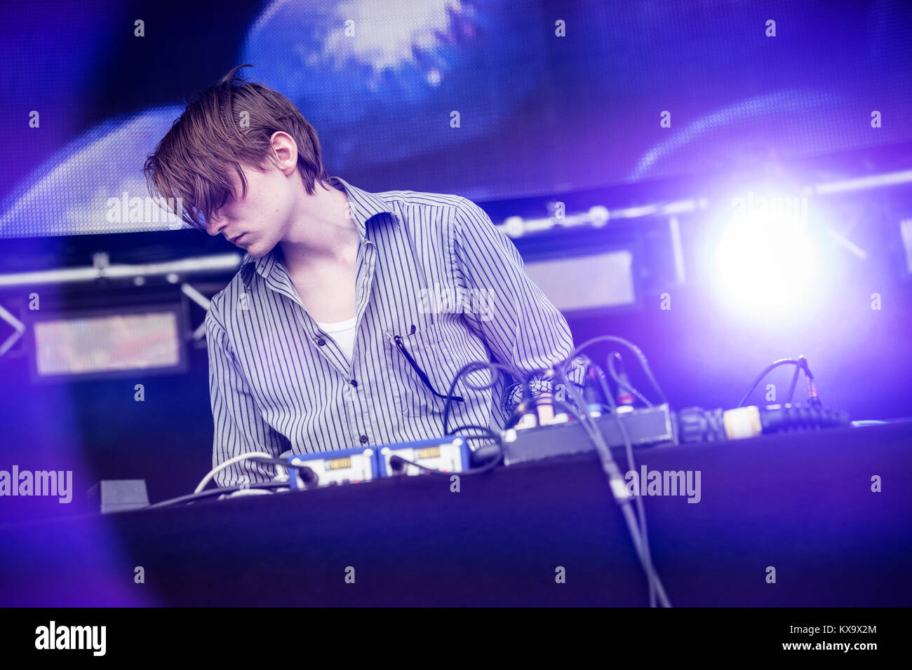 The Icelandic electronic music trio Samaris performs a live concert at