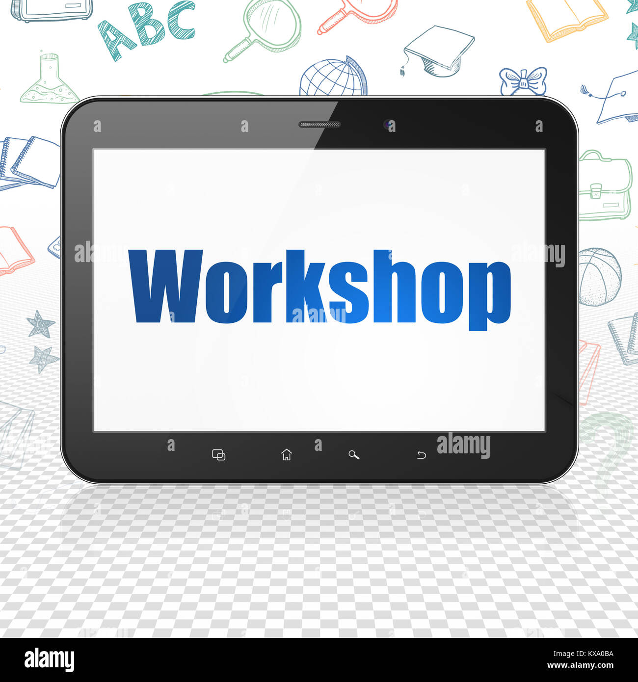 Learning concept: Tablet Computer with Workshop on display Stock Photo ...