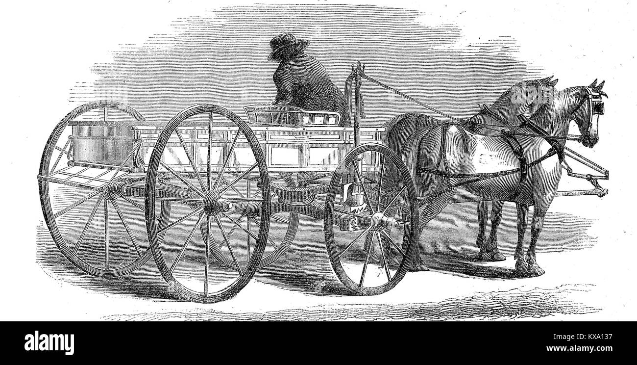 An automatic reins holder on the wagon of the horse team, forcing the