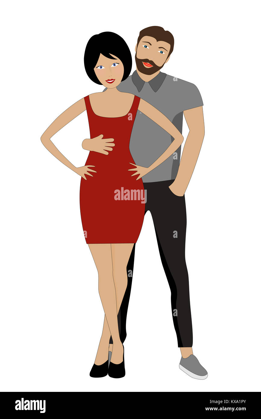 loving couple isolated on a white background Stock Photo - Alamy