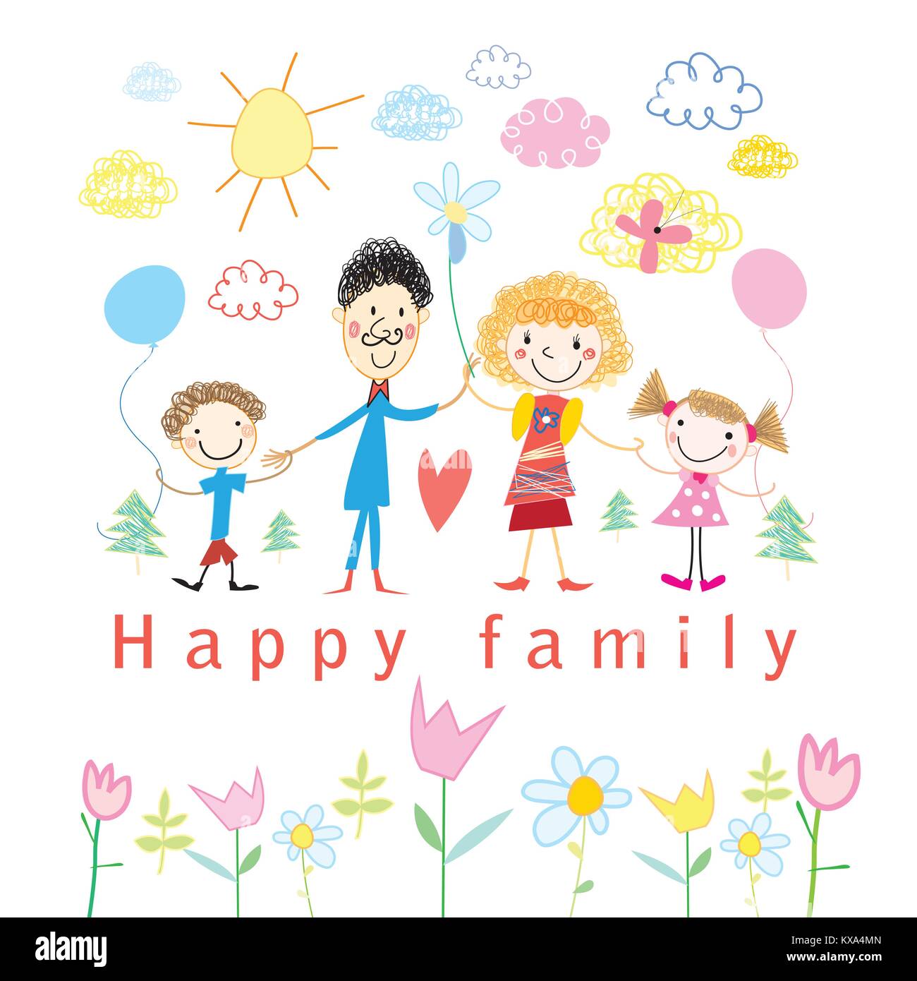 Download Family Picture Cartoon Drawing Pics