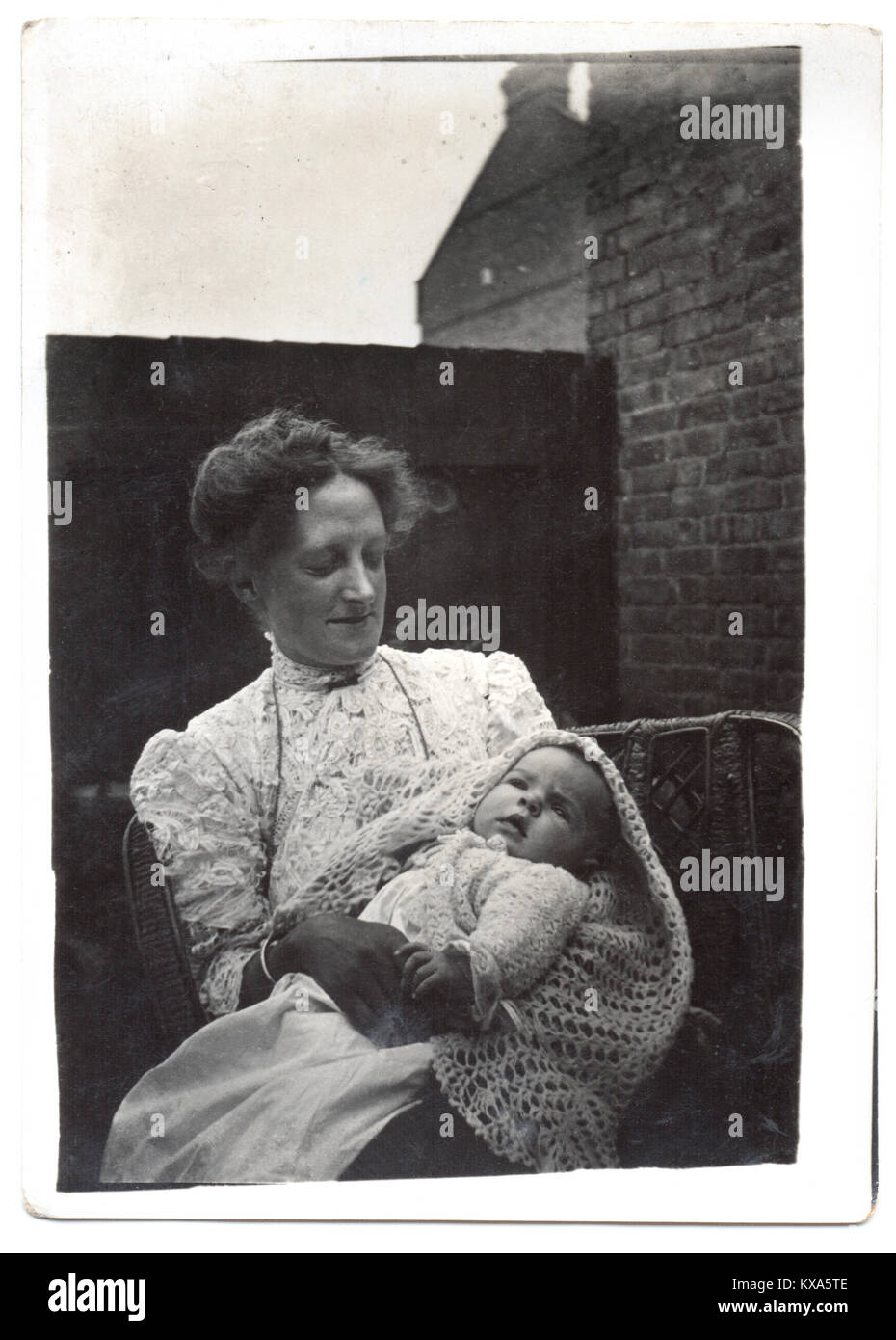 Edith Johnson and baby Beryl, 1910 Stock Photo