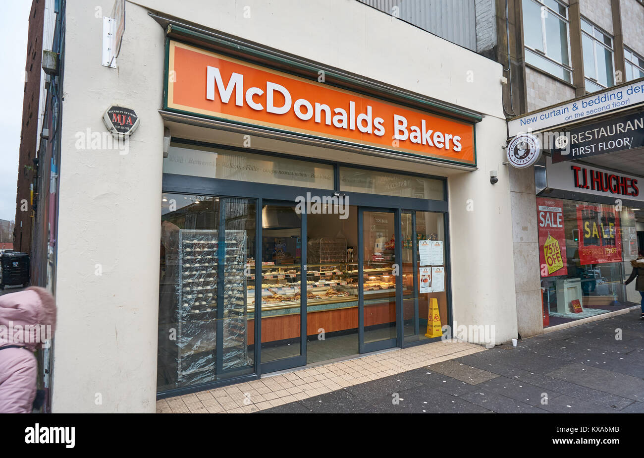 Glasgow famous local bakers McDonalds Bakers. Stock Photo